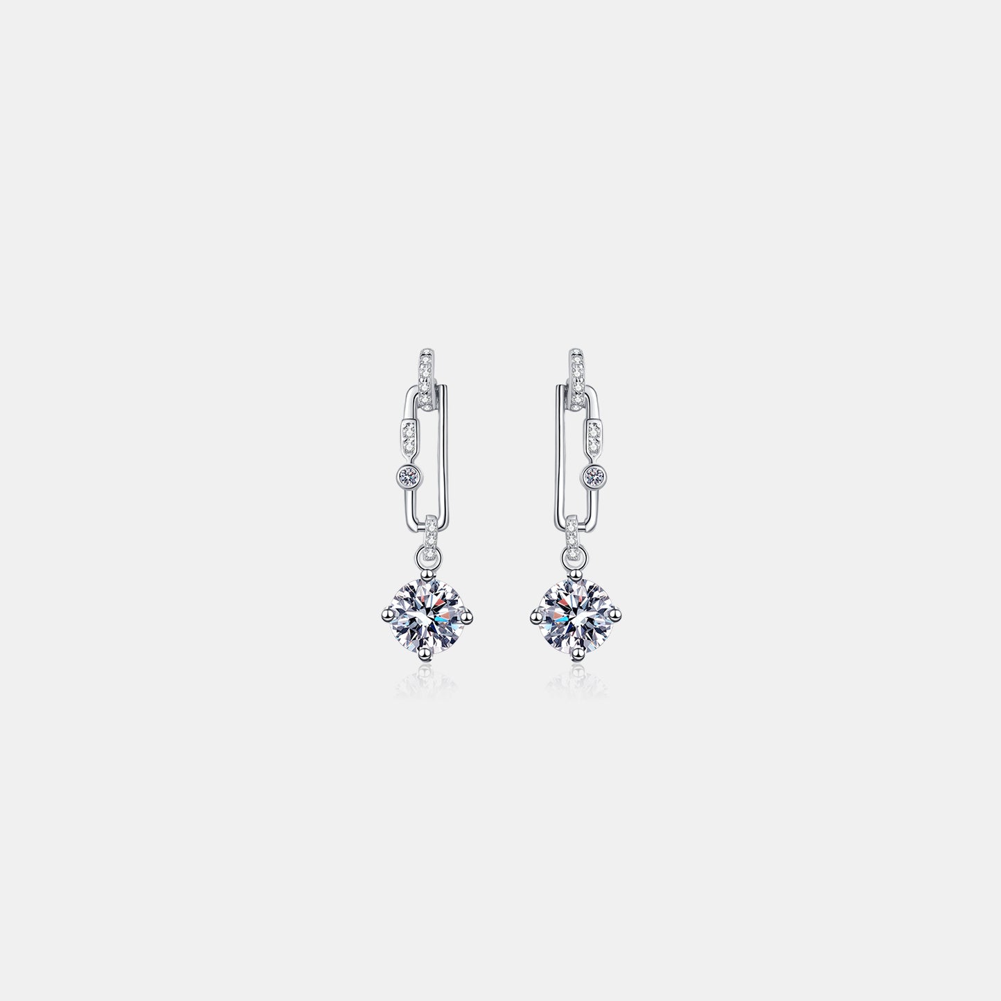 2 Carat Moissanite 925 Sterling Silver Earrings 