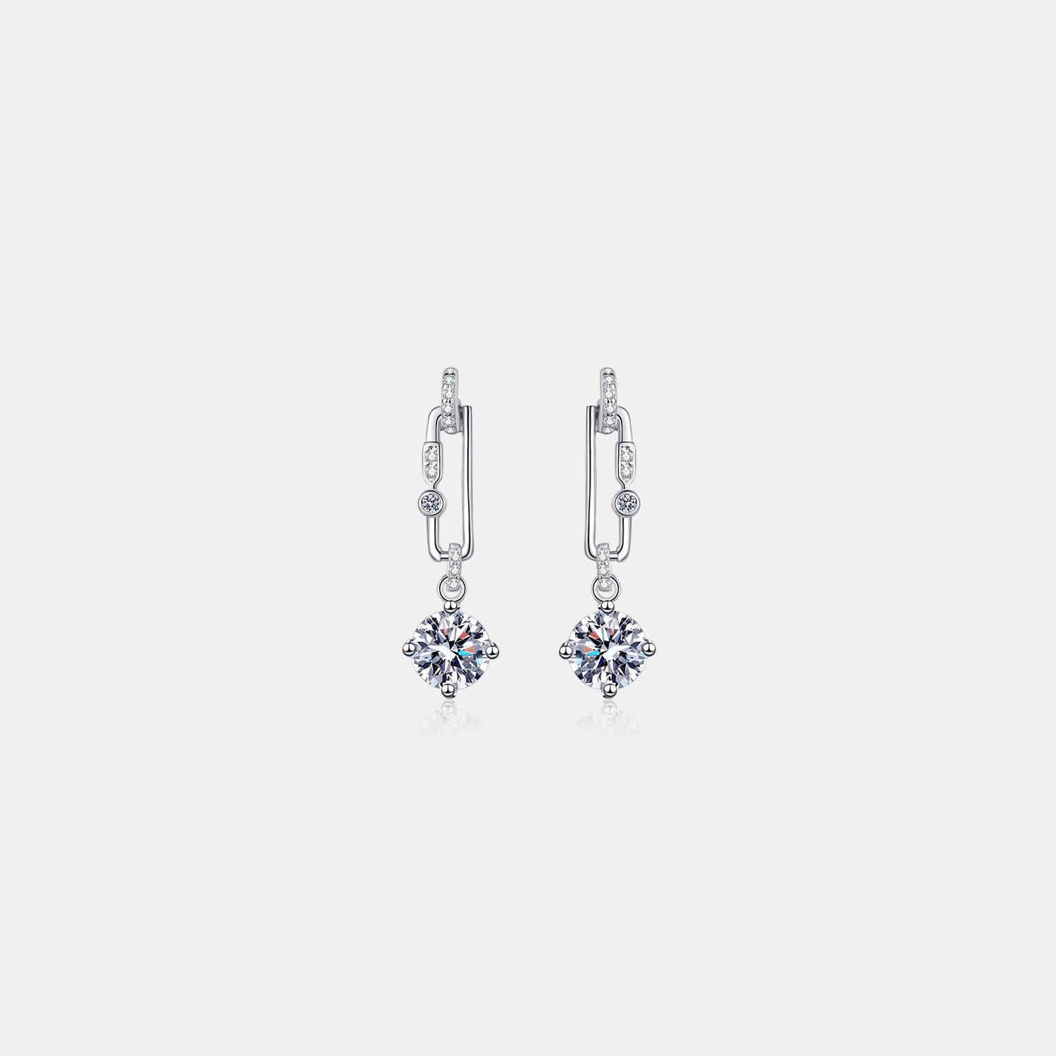 2 Carat Moissanite 925 Sterling Silver Earrings 