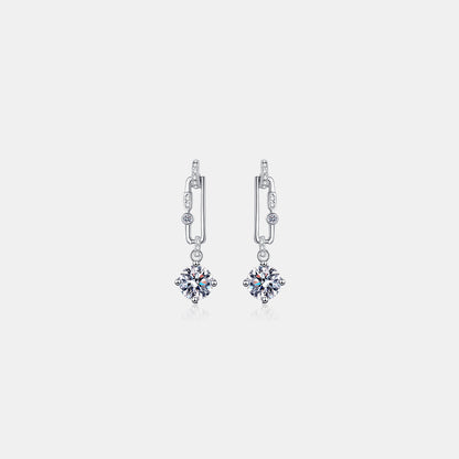 2 Carat Moissanite 925 Sterling Silver Earrings 