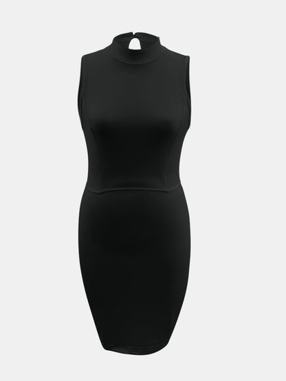 Cutout Mock Neck Sleeveless Dress 