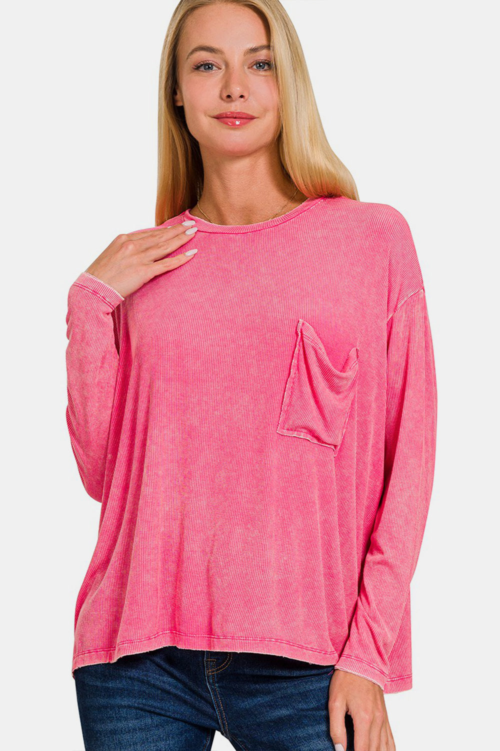 Zenana Round Neck Long Sleeve T-Shirt 