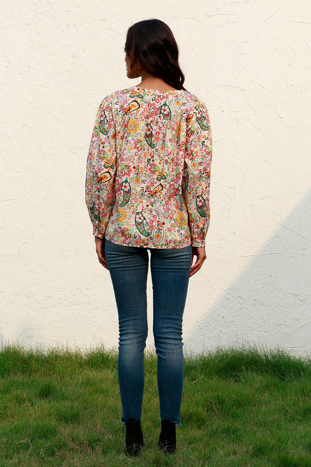 Printed Round Neck Long Sleeve Shirt 