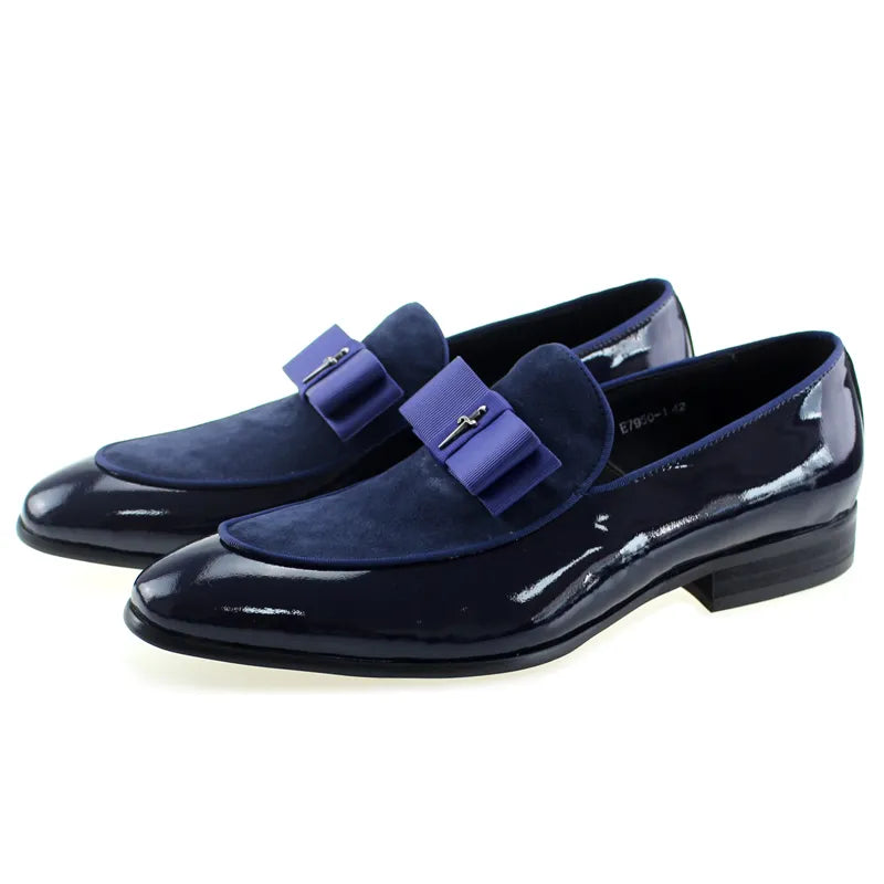 Handmade Mens Loafer Shoes Genuine Patent