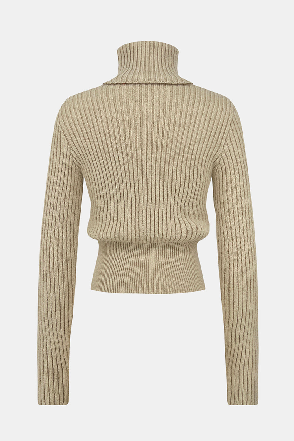 Ribbed Turtleneck Long Sleeve Sweater 