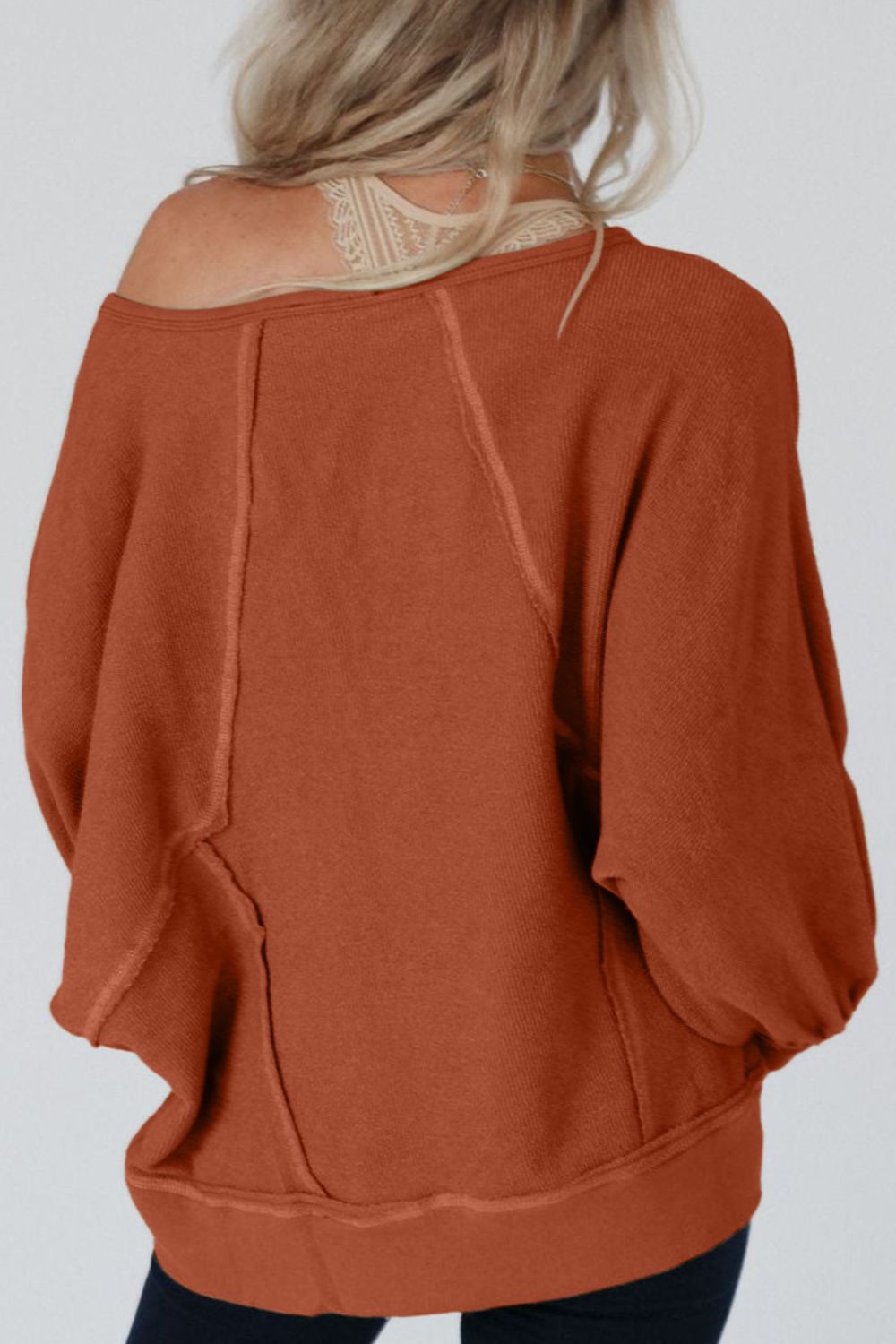 Seam-Detail Long Sleeve Blouse 