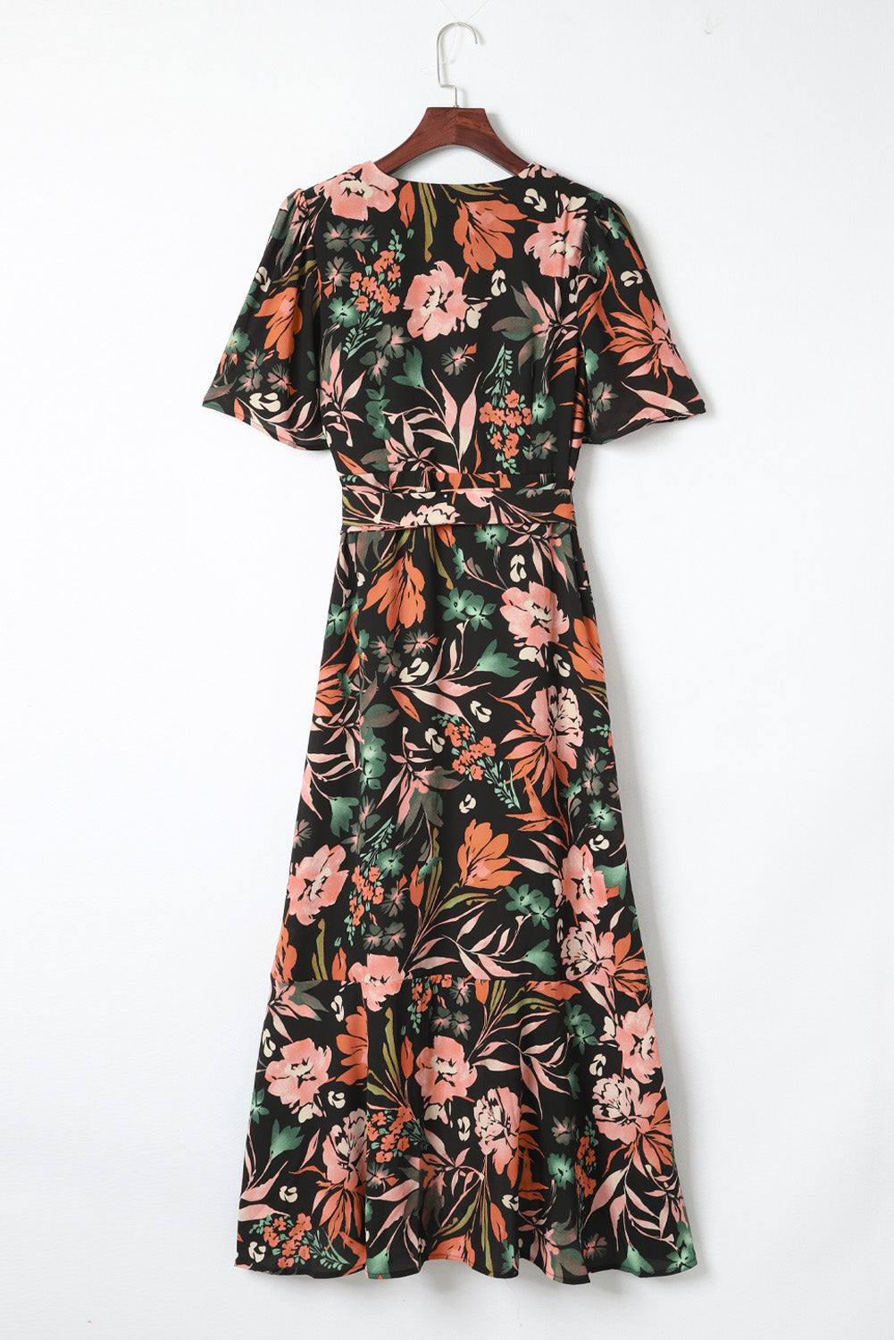 Floral Surplice Neck Dress 