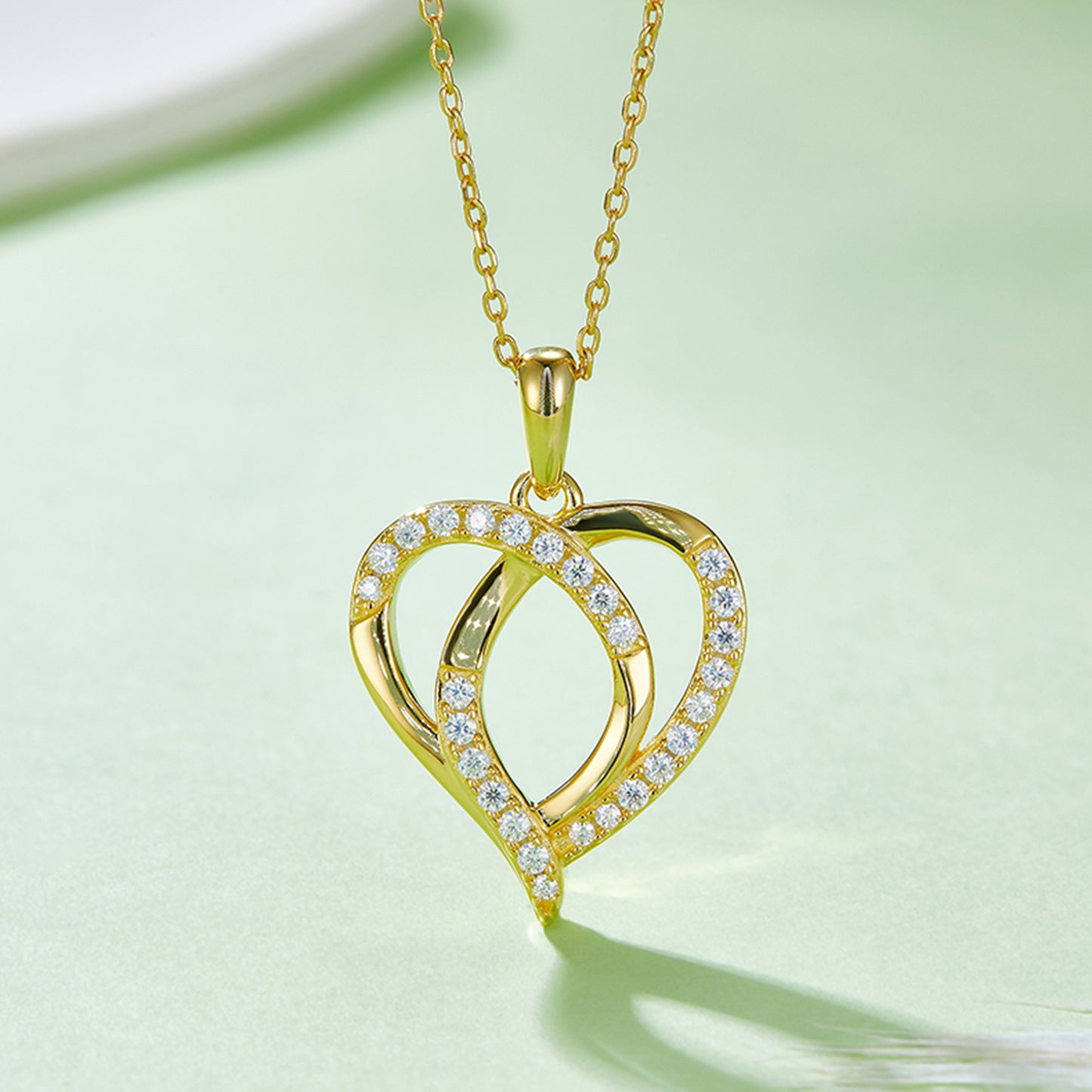 Moissanite 925 Sterling Silver Heart Shape Necklace 