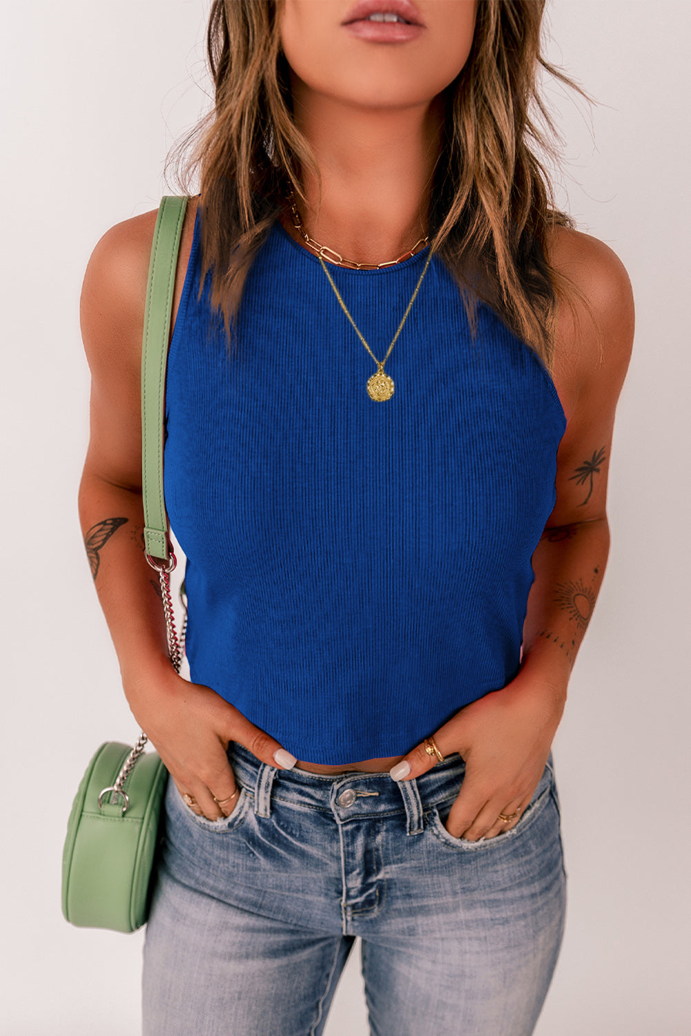 Round Neck Tank Top - Babbazon