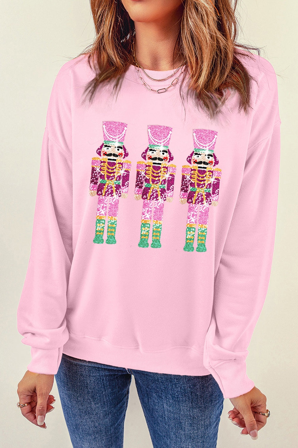 Sequin Nutcracker Long Sleeve Sweatshirt 