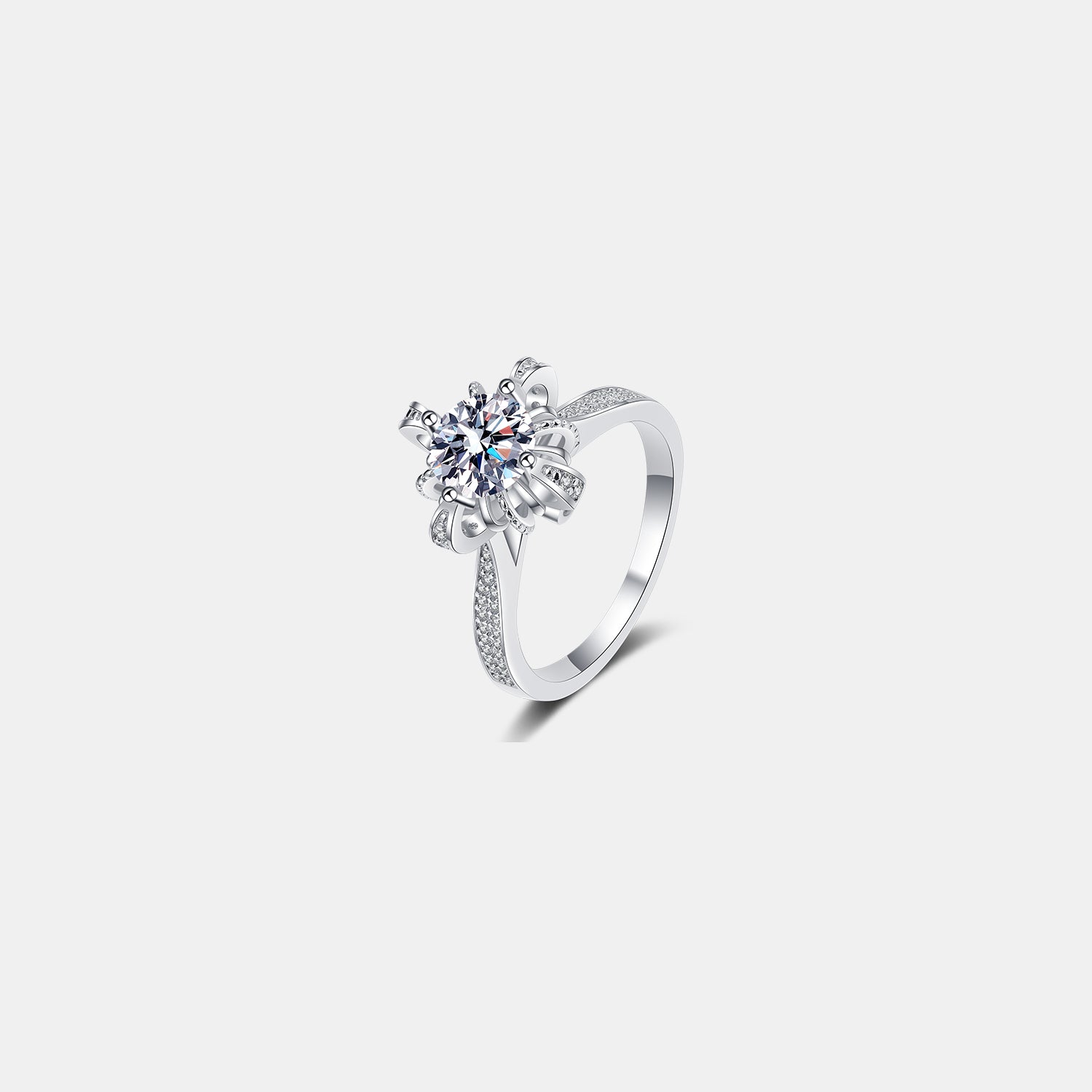 1 Carat Moissanite 925 Sterling Silver Ring 