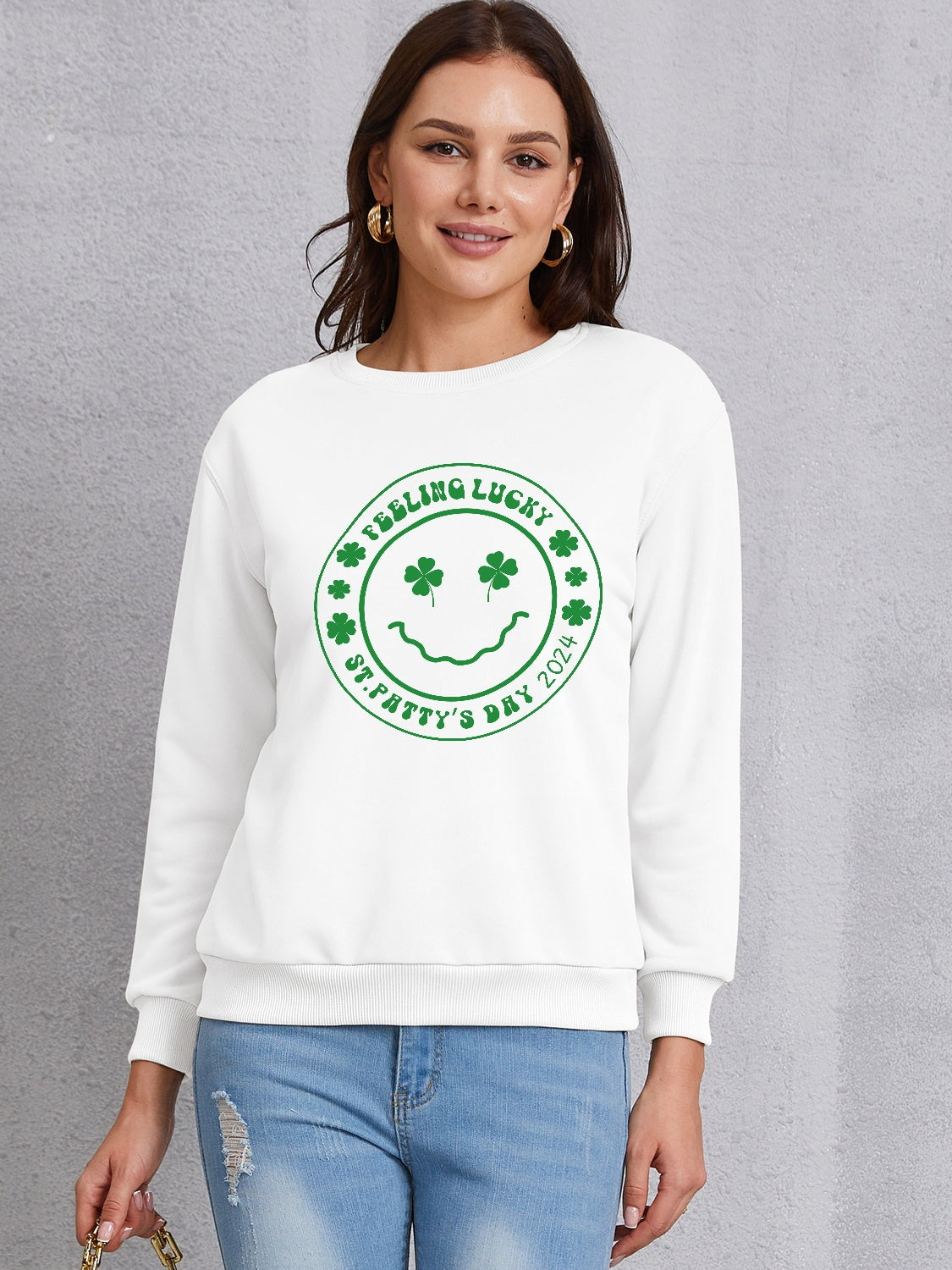 FEELING LUCKY ST. PATRICK'S DAY 2024 Round Neck Sweatshirt 