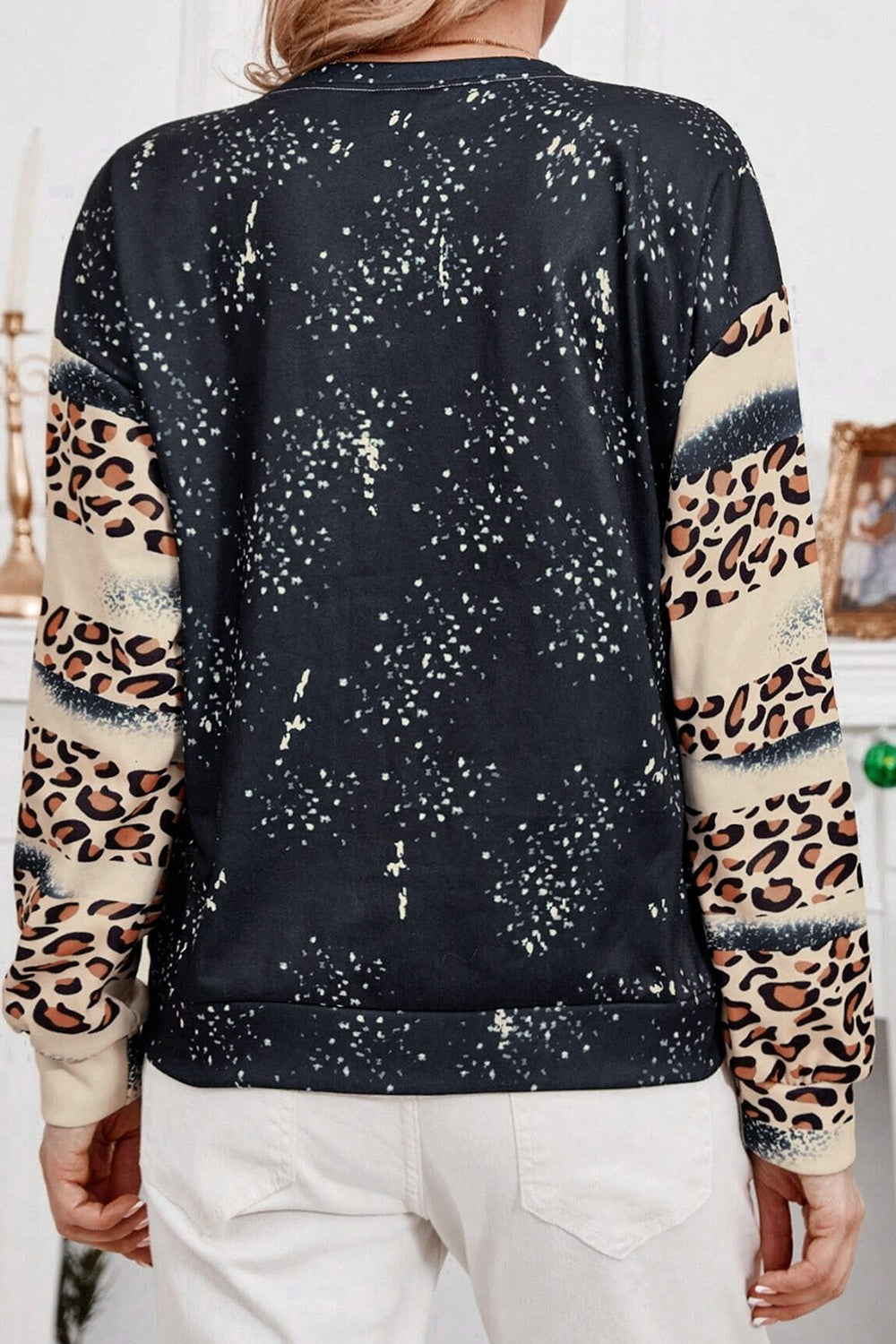 FOR THE LOVE OF THE TIGERS Leopard Round Neck Sweatshirt 