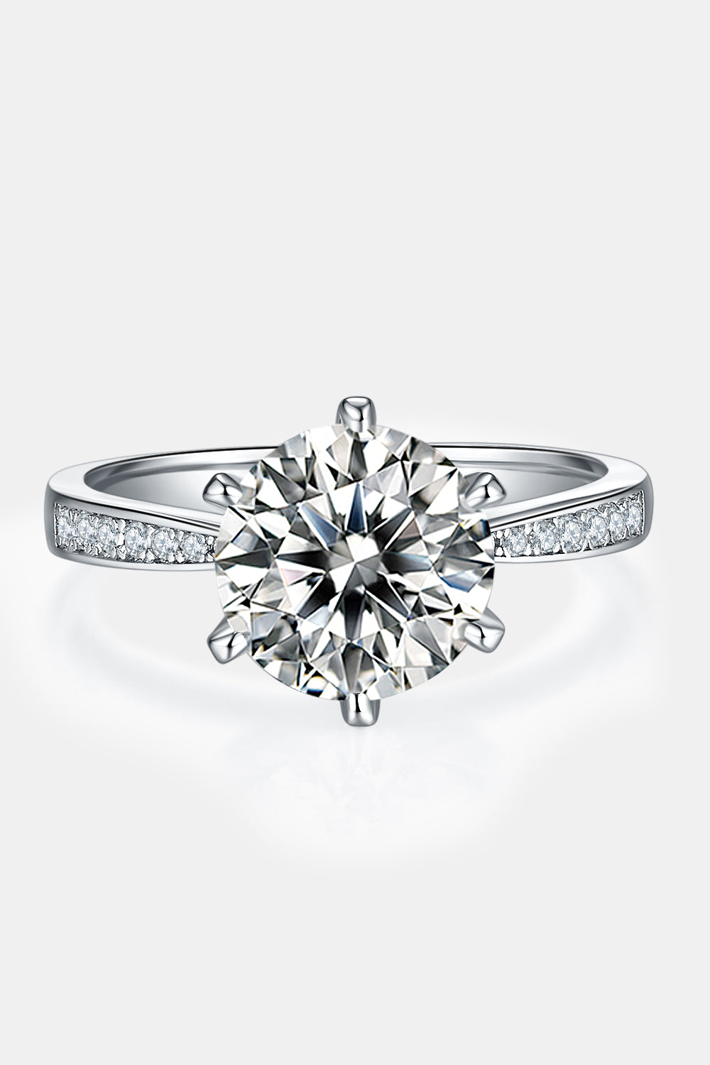 3 Carat Moissanite Side Stone Ring 