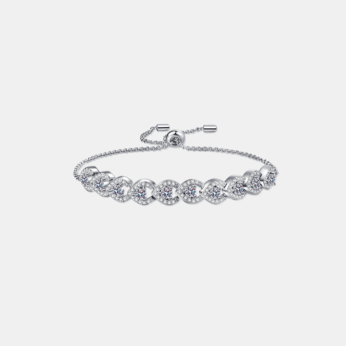 1 Carat Moissanite 925 Sterling Silver Bracelet 