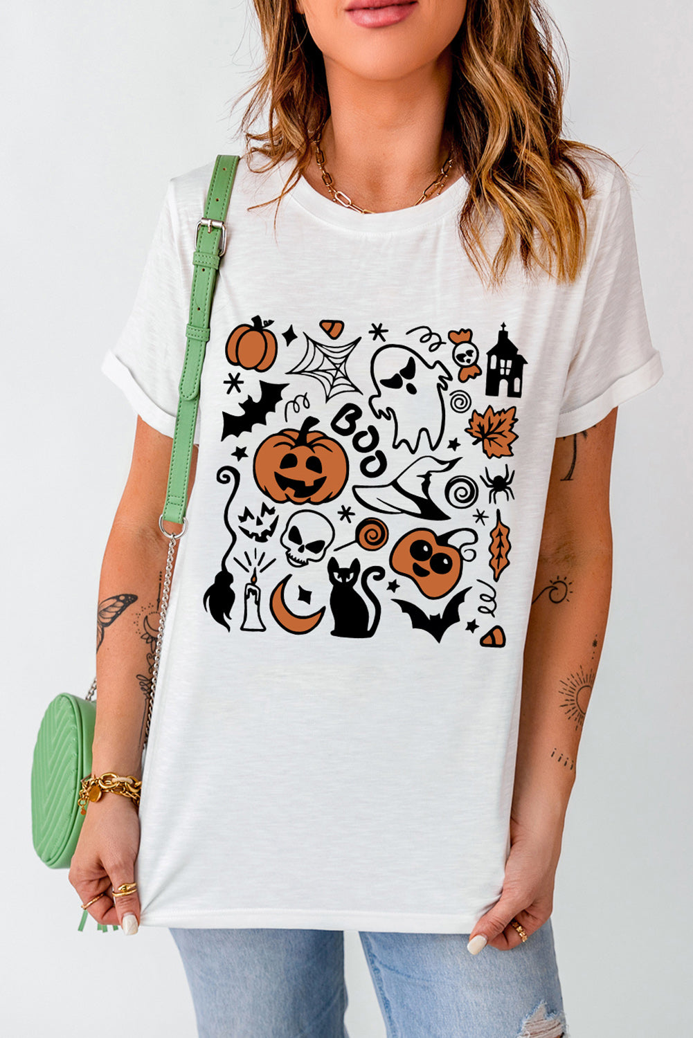 Halloween Graphic Short Sleeve T-Shirt - Babbazon Tops