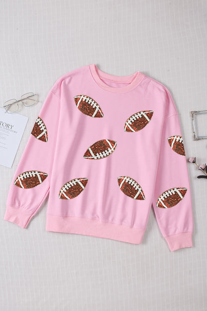 Sequin Football Patch Sweatshirt 