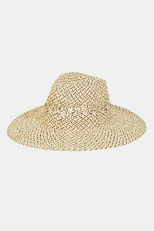 Fame Cutout Woven Straw Hat 