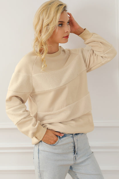 Striped Round Neck Long Sleeve Sweatshirt 