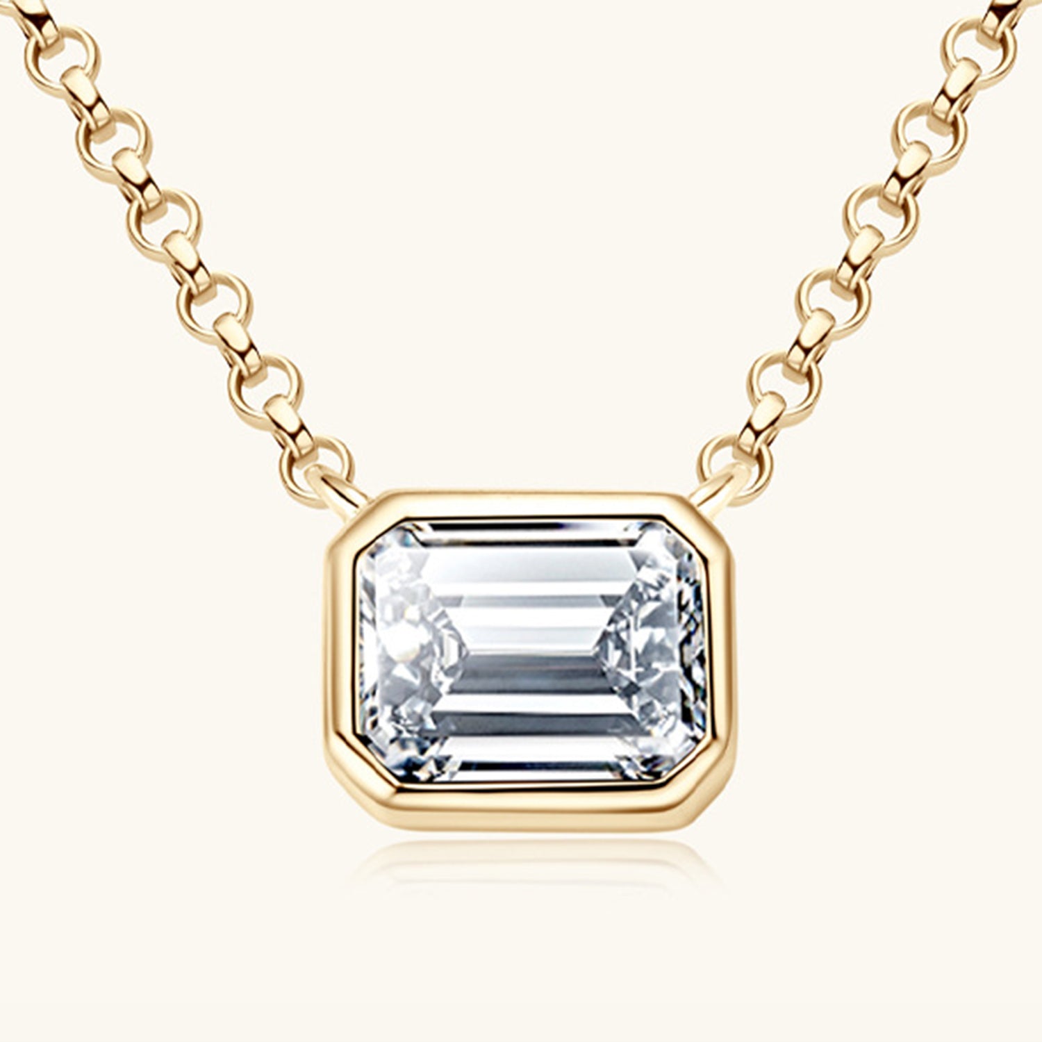 1 Carat Moissanite 925 Sterling Silver Pendant Necklace 