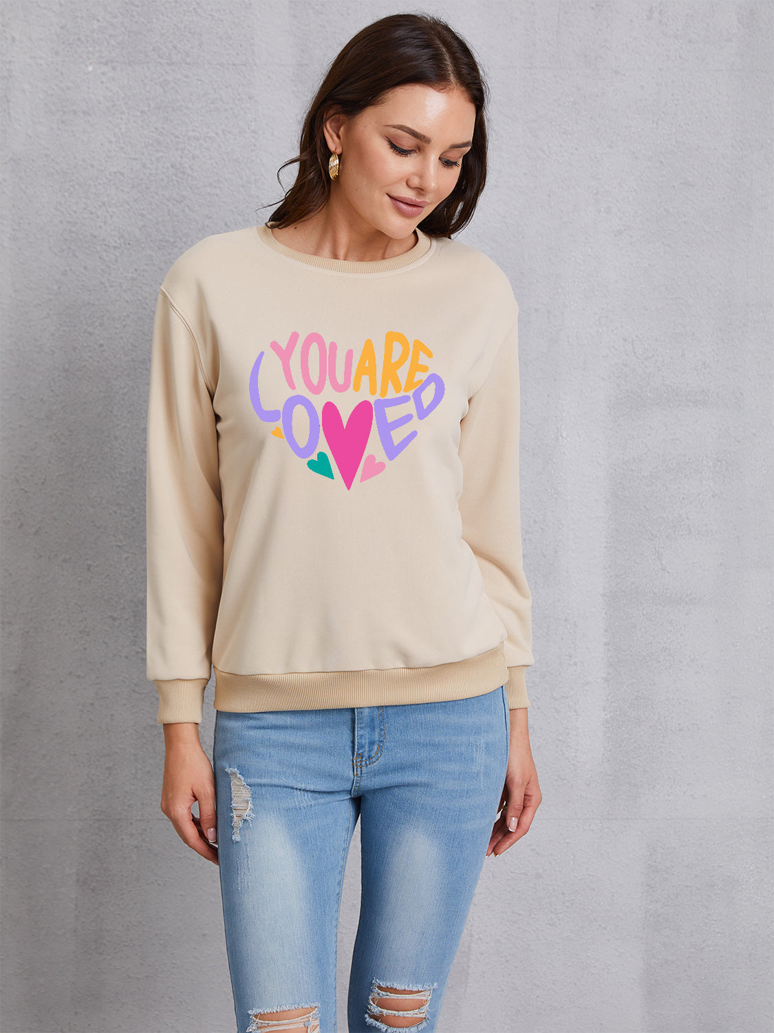 YOU ARE LOVED Dropped Shoulder Sweatshirt 