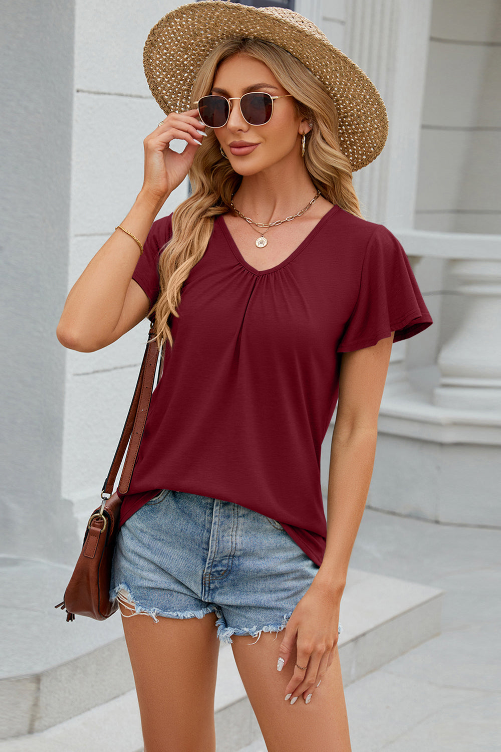 V-Neck Short Sleeve T-Shirt 