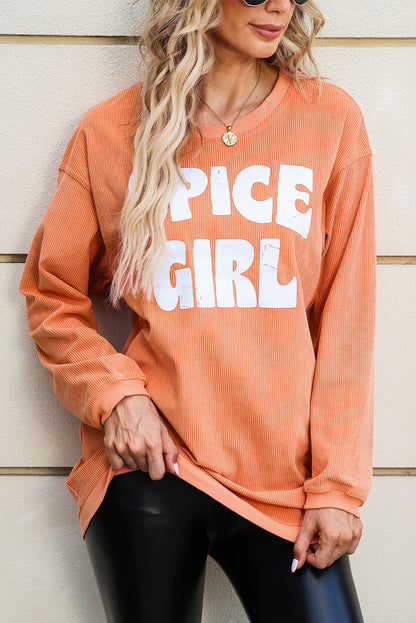 SPICE GIRL Round Neck Dropped Shoulder Sweatshirt 