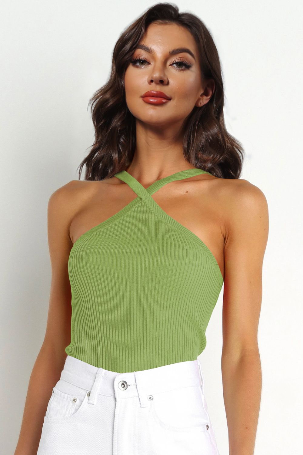 Ribbed Cami Top - Babbazon Tops