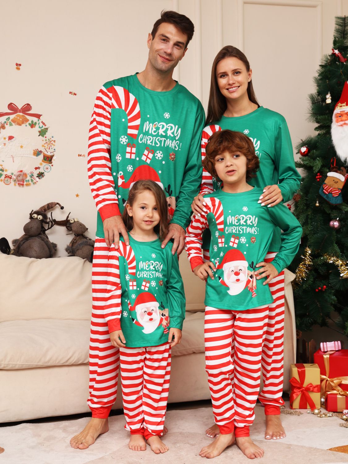 Full Size MERRY CHRISTMAS Top and Pants Set 