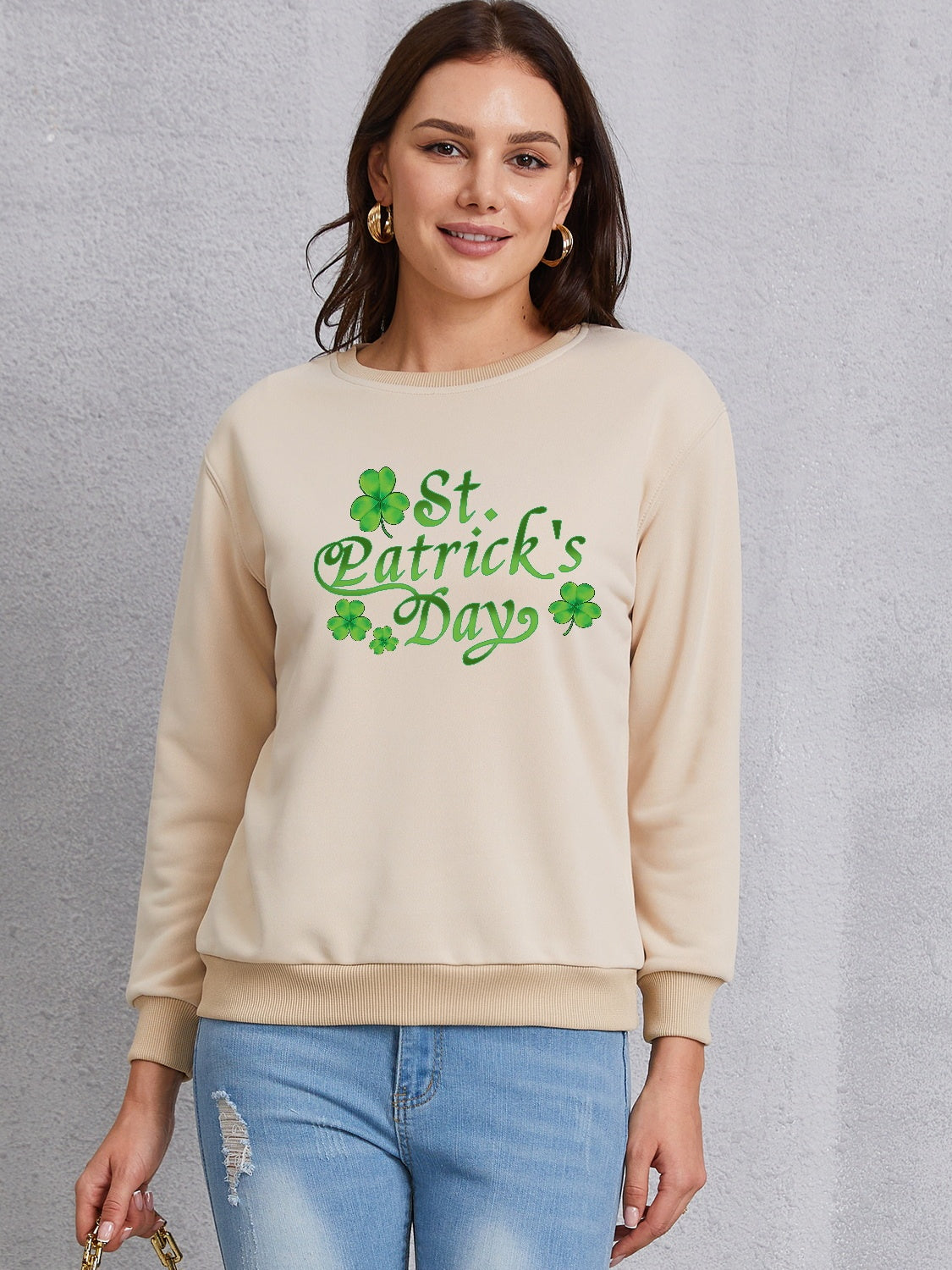 ST. PATRICK'S DAY Round Neck Dropped Shoulder Sweatshirt 