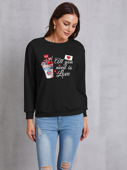 ALL YOU NEED IS LOVE Round Neck Sweatshirt 