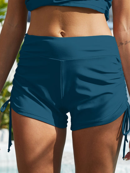 Drawstring Mid-Rise Waist Swim Shorts 