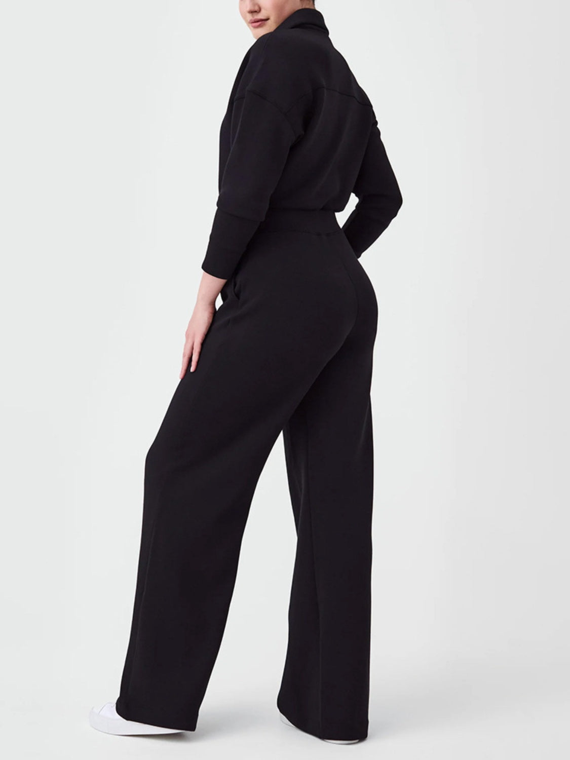 Zip Up Long Sleeve Jumpsuit with Pockets 