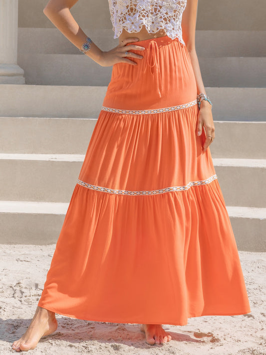 High Waist Maxi Tiered Skirt 