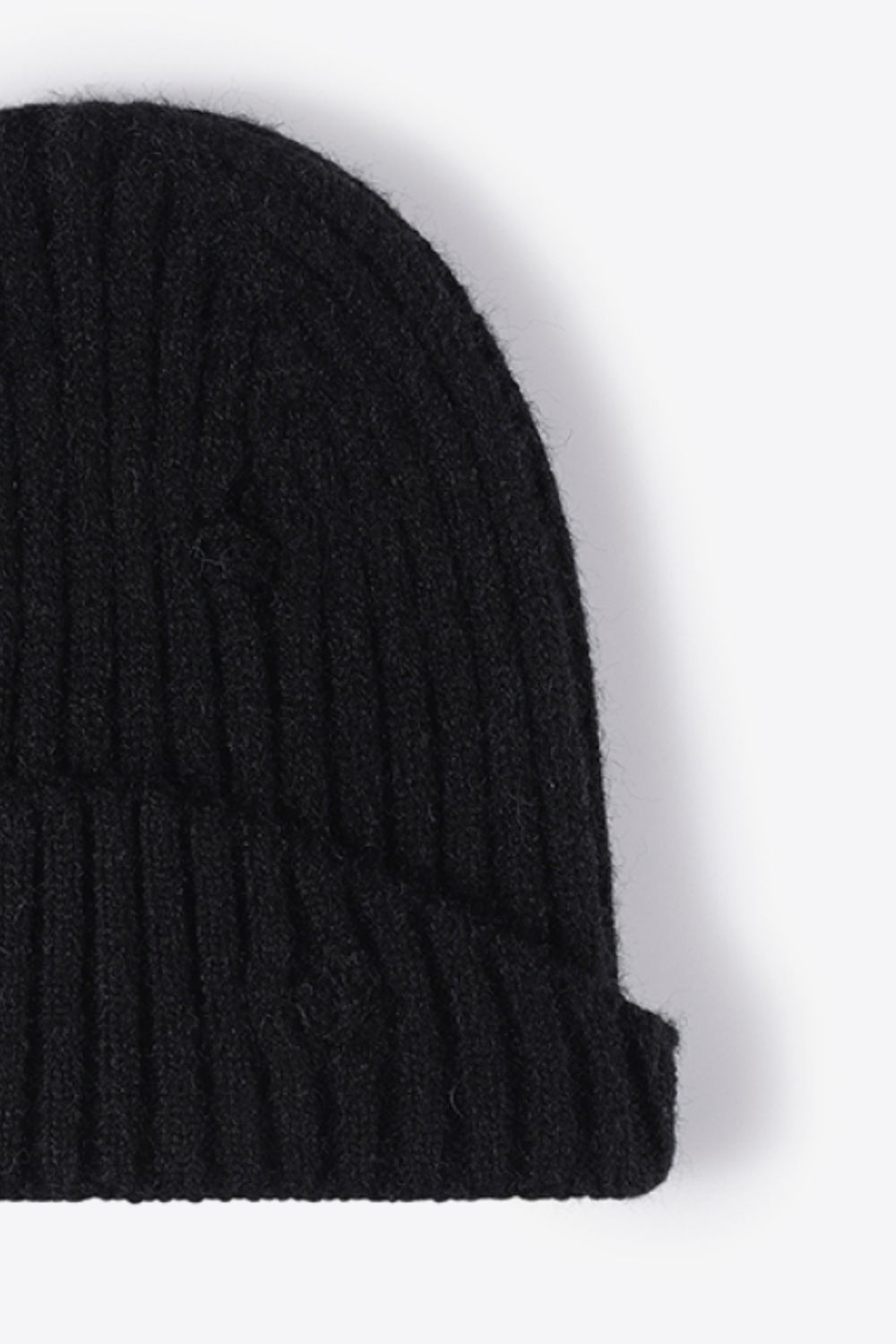 Distressed Rib-Knit Beanie 