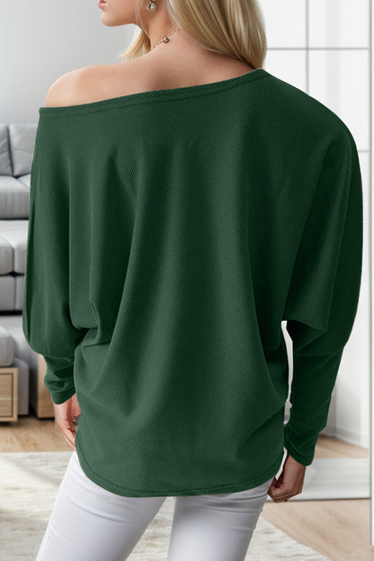 Boat Neck Long Sleeve Sweatshirt