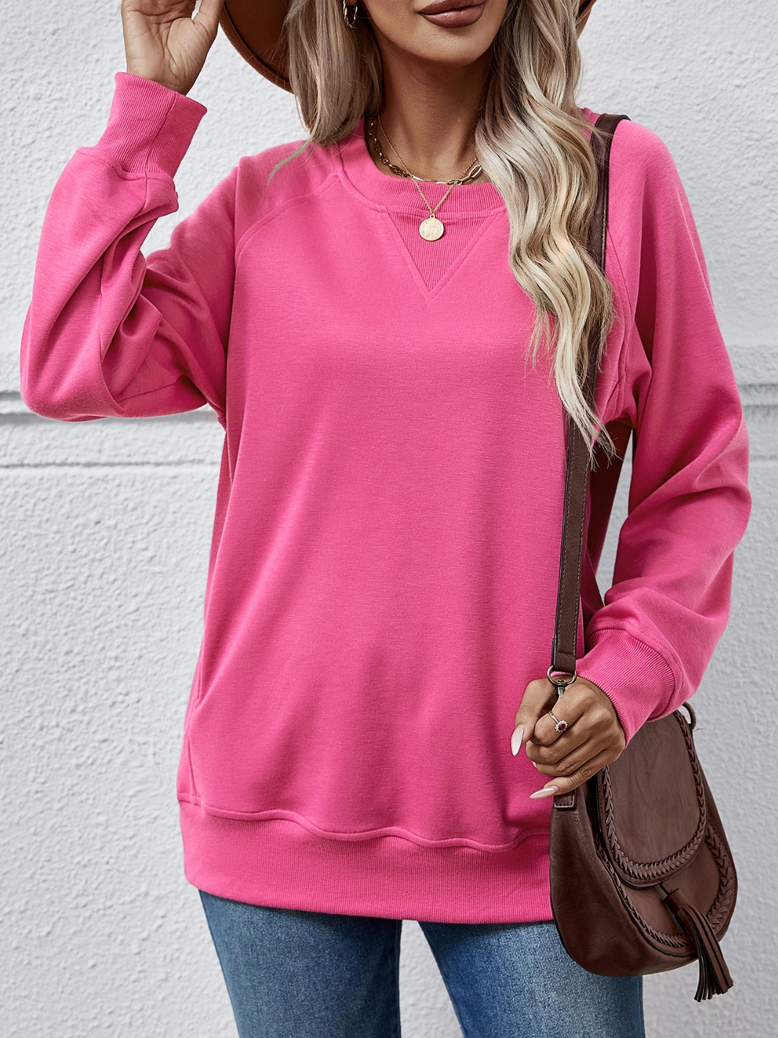 Round Neck Long Sleeve Sweatshirt 