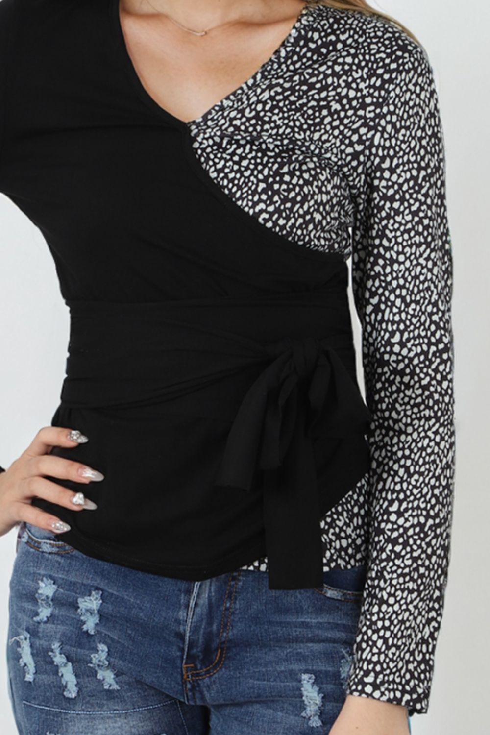 Two Tone Long Sleeve Top 