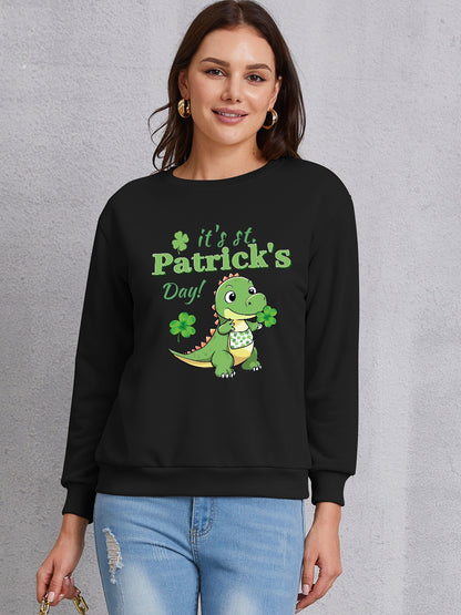 IT'S ST. PATRICK'S DAY Graphic Round Neck Sweatshirt 