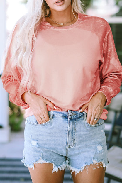 Tie-Dye Round Neck Dropped Shoulder Sweatshirt 