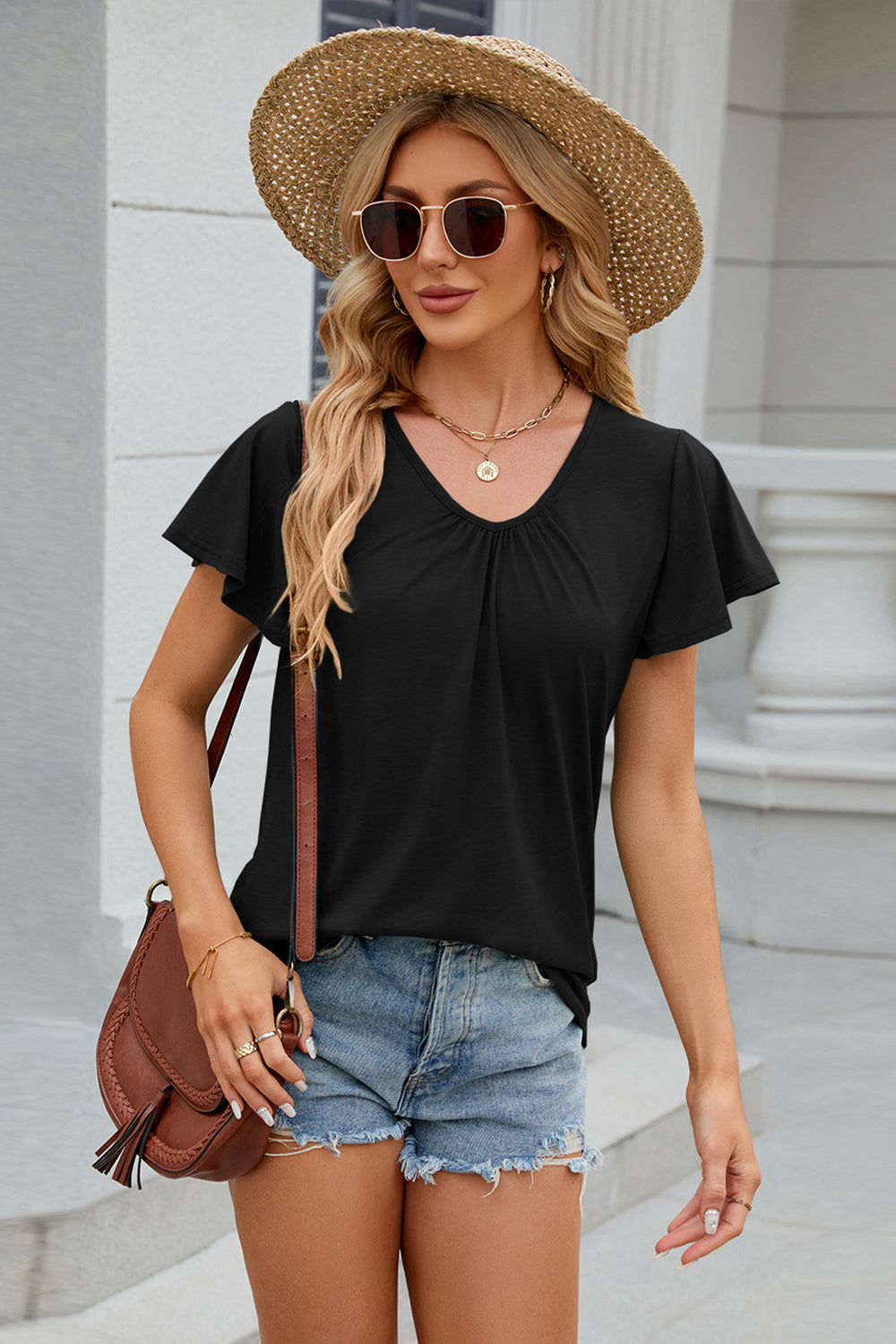 V-Neck Short Sleeve T-Shirt 