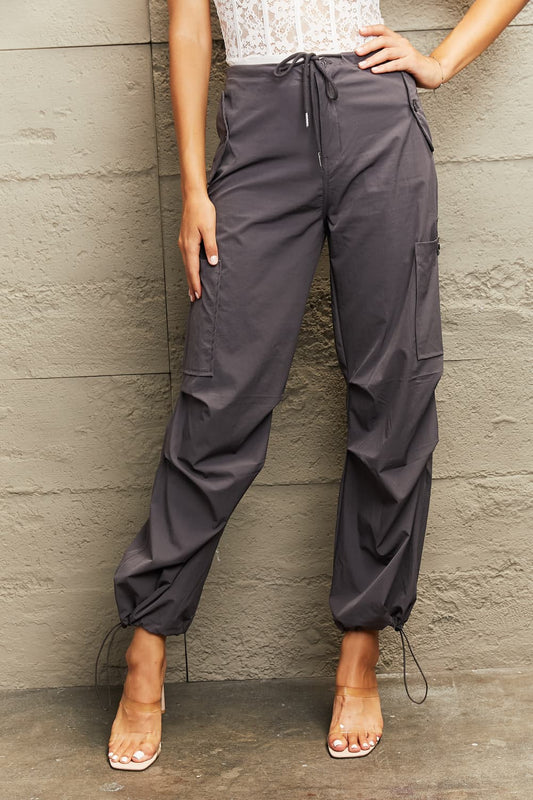 Drawstring Waist Joggers with Pockets 