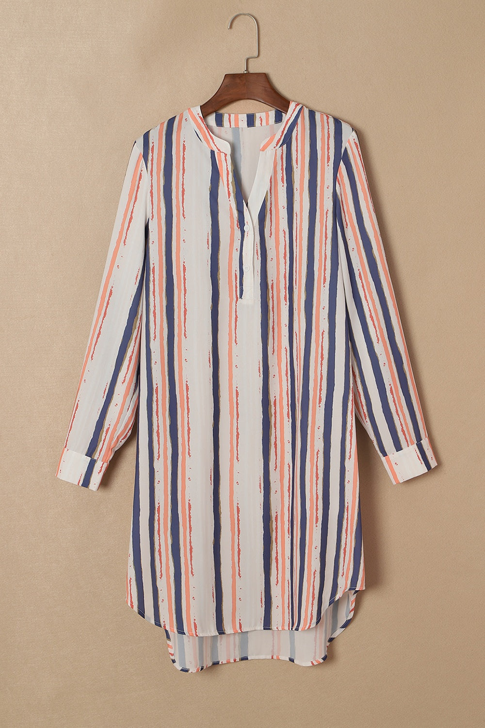 Striped High-Low Longline Shirt 