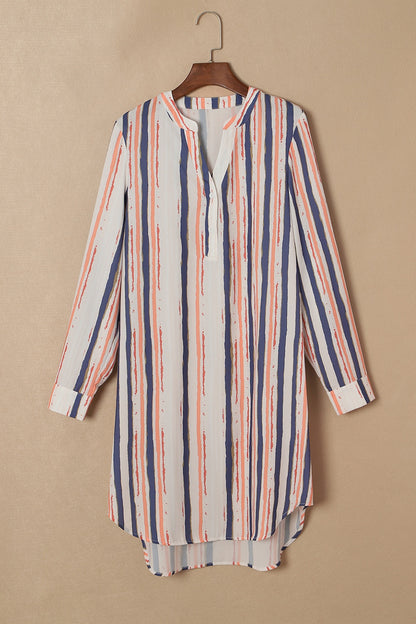 Striped High-Low Longline Shirt 