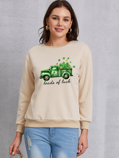 LOADS OF LUCK Round Neck Sweatshirt 