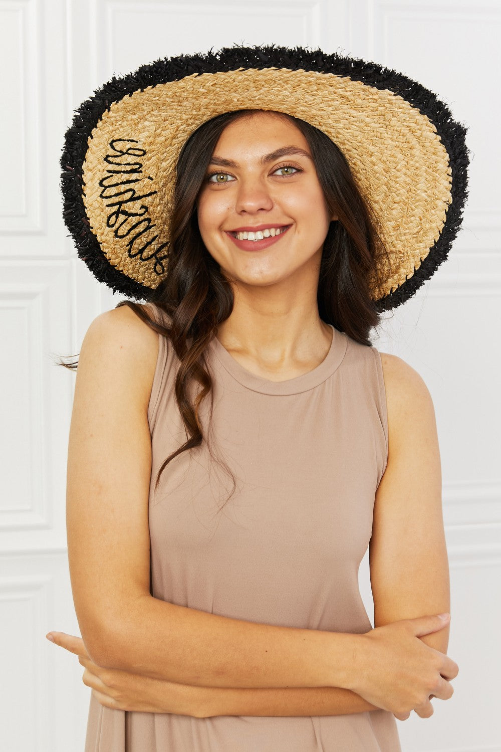 Fame Sunshine Straw Fringe Hat 