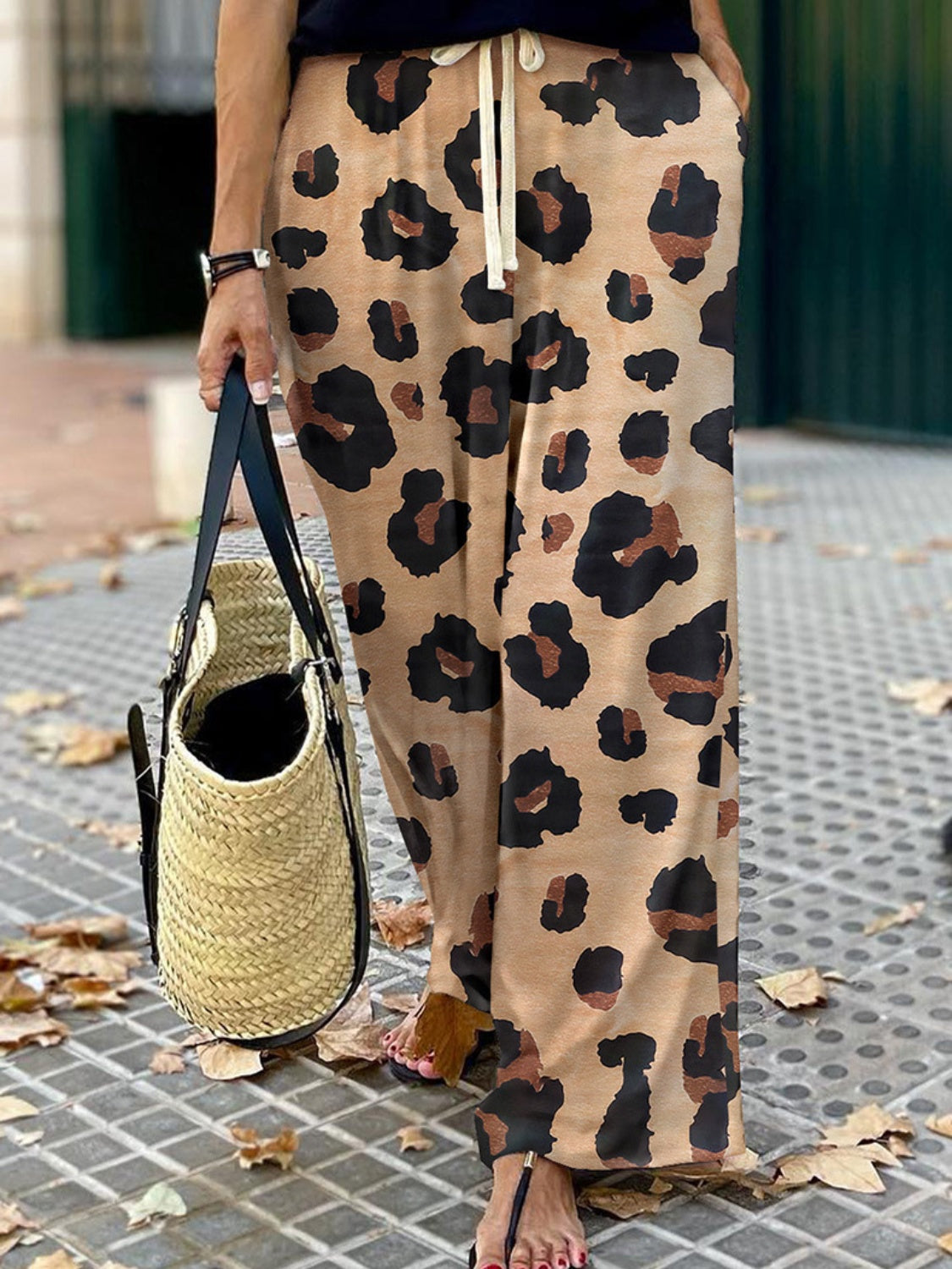 Leopard Wide Leg Pants 