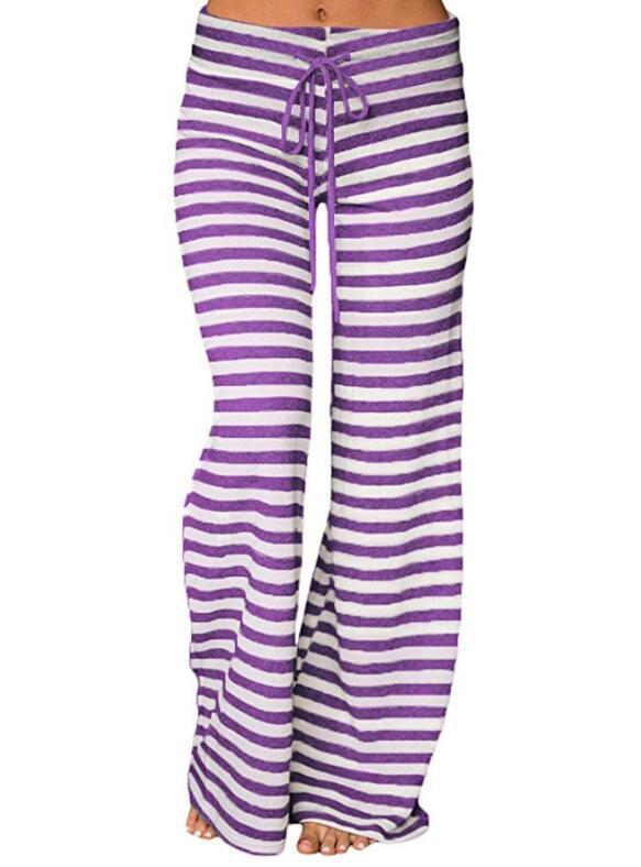 Fashion Versatile Comfortable Seasonal Women'S Striped Trousers 