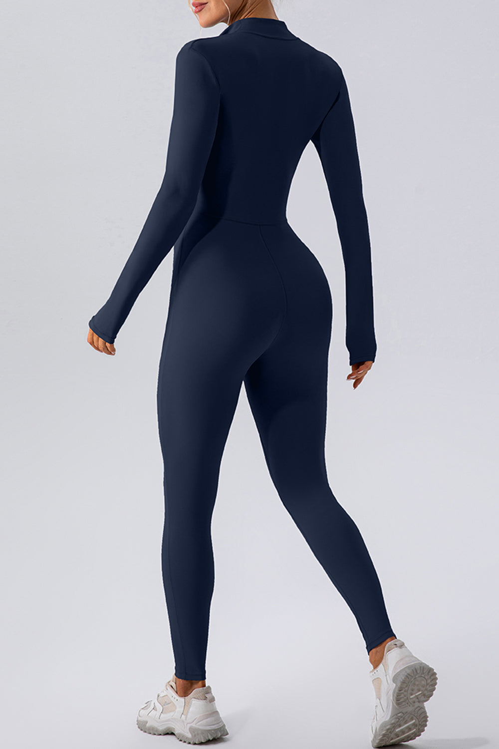 Half Zip Mock Neck Active Jumpsuit 