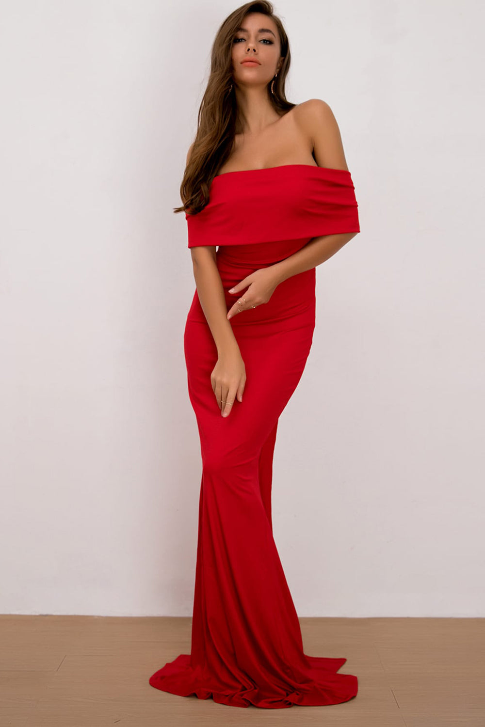 Off-Shoulder Floor Length Dress 