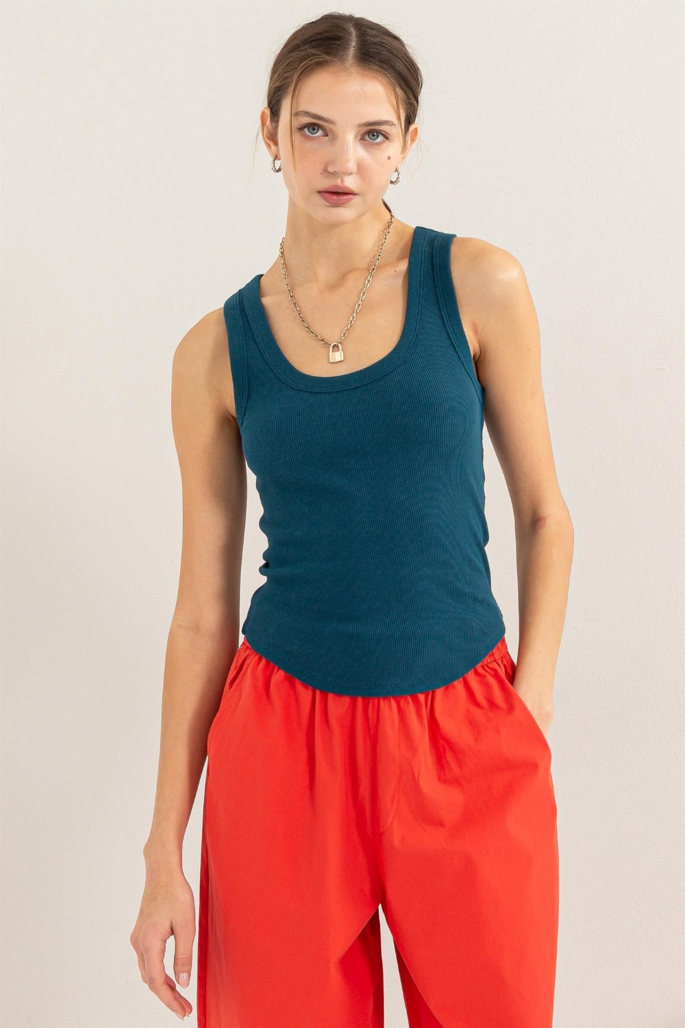 HYFVE Ribbed Scoop Neck Racerback Tank 